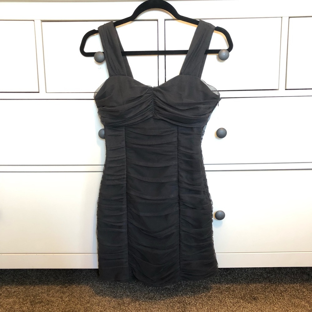 Gray Mesh Dress